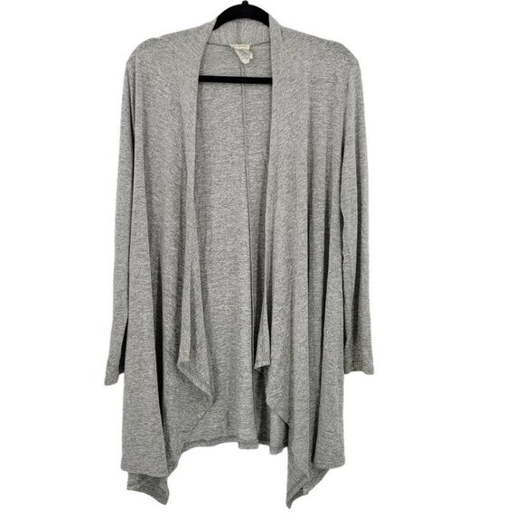 Caution To The Wind Gray Long Sleeve Cardigan S Open Waterfall Space Dye Light - Picture 1 of 9
